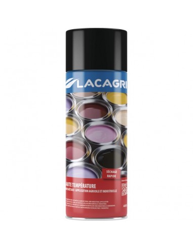 PEINTURE HAUTE TEMPERATURE NOIRE AEROSOL 400ML LACAGRI