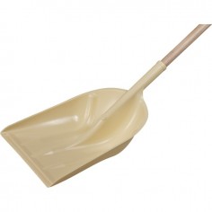 PELLE PLASTIQUE IVOIRE 35CM AVEC MANCHE BOIS 120CM