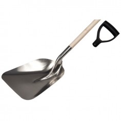 PELLE ALUMINIUM EUROPE 32CM AVEC MANCHE BOIS 90CM + POIGNEE