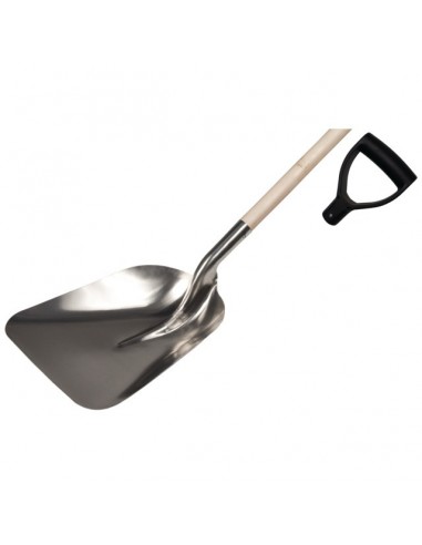 PELLE ALUMINIUM EUROPE 32CM AVEC MANCHE BOIS 90CM + POIGNEE