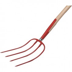 FOURCHE A FUMIER FERULE CAPUCHON 4 DENTS 32CM AVEC MANCHE BOIS 135CM