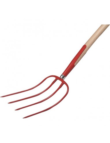 FOURCHE A FUMIER FERULE CAPUCHON 4 DENTS 32CM AVEC MANCHE BOIS 135CM