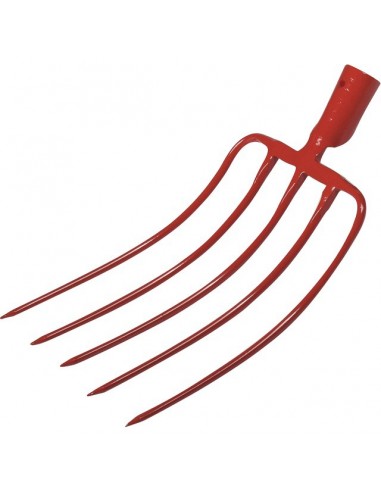 FOURCHE A FUMIER A DOUILLE 5 DENTS 30CM SANS MANCHE