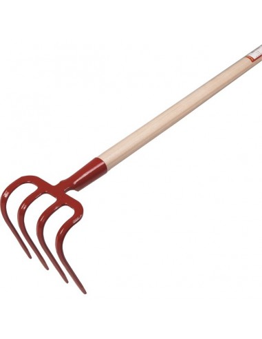 CROC A BECHER 4 DENTS 20CM AVEC MANCHE BOIS 130CM