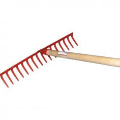 RATEAU FORGE 16 DENTS COURBES AVEC MANCHE BOIS 150CM