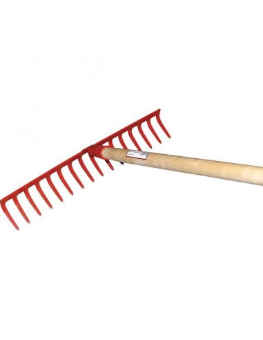 RATEAU FORGE 16 DENTS COURBES AVEC MANCHE BOIS 150CM