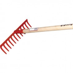 RATEAU SOUDE 12 DENTS COURBES AVEC MANCHE BOIS 150CM