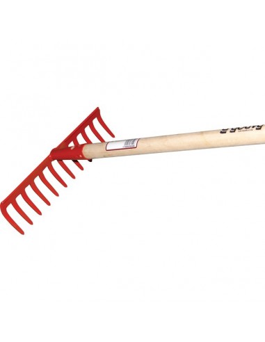 RATEAU SOUDE 12 DENTS COURBES AVEC MANCHE BOIS 150CM