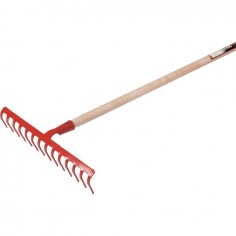 RATEAU SOUDE 14 DENTS COURBES AVEC MANCHE BOIS 150CM