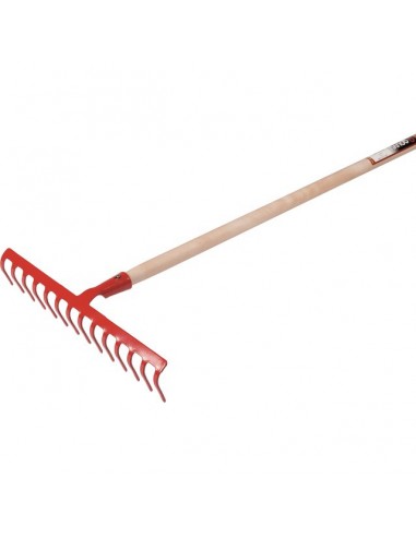 RATEAU SOUDE 14 DENTS COURBES AVEC MANCHE BOIS 150CM