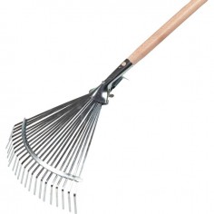 BALAI A GAZON EXTENSIBLE 21 DENTS AVEC MANCHE BOIS 140CM