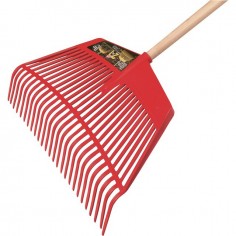 BALAI A GAZON ASSEUR 2EN1 26 DENTS AVEC MANCHE BOIS 140CM