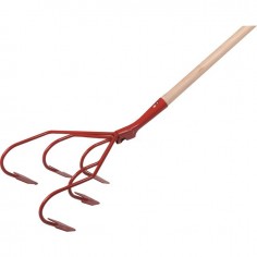 CULTIVATEUR 5 BRANCHES 24CM AVEC MANCHE BOIS 150CM