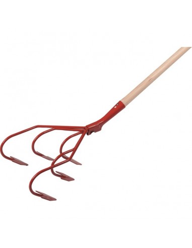 CULTIVATEUR 5 BRANCHES 24CM AVEC MANCHE BOIS 150CM
