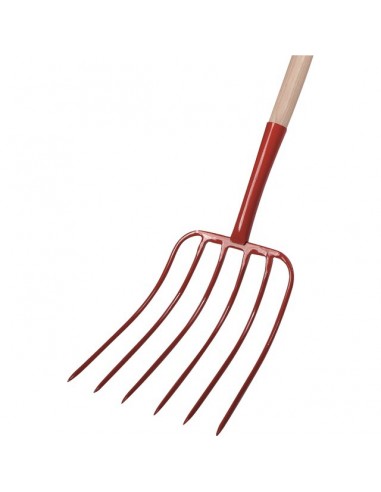 FOURCHE A MAIS A DOUILLE 6 DENTS 32CM AVEC MANCHE BOIS 135CM