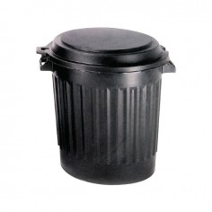 POUBELLE NOIRE AVEC COUVERCLE 80 LITRES
