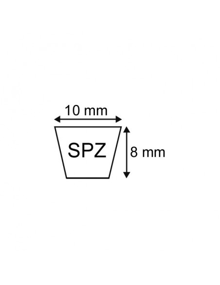 COURROIE TRAPEZOIDALE LISSE SPZ 1037