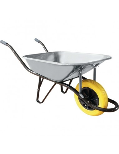 BROUETTE POLYVALENTE 100 LITRES GALVA ROUE SOUPLE INCREVABLE