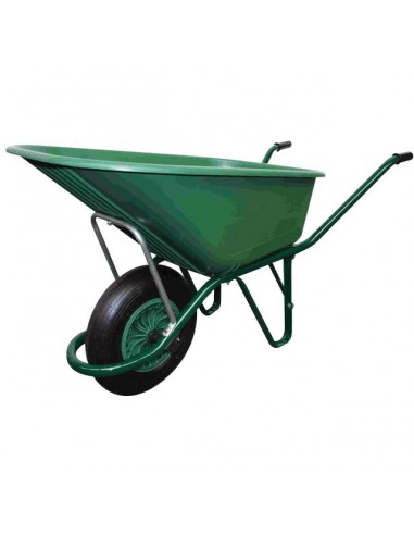 BROUETTE TKV100 110 LITRES POLYPROPYLENE VERTE ROUE GONFLEE