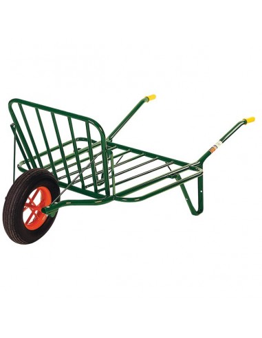 BROUETTE AGRICOLE FOURRAGERE VERTE ROUE PLEINE INCREVABLE