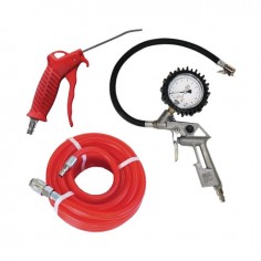 KIT 3 ACCESSOIRES SOUFFLETTE POIGNEE DE GONFLAGE TUYAU RACCORD RAPIDE 5004