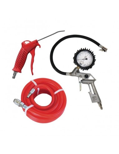 KIT 3 ACCESSOIRES SOUFFLETTE POIGNEE DE GONFLAGE TUYAU RACCORD RAPIDE 5004
