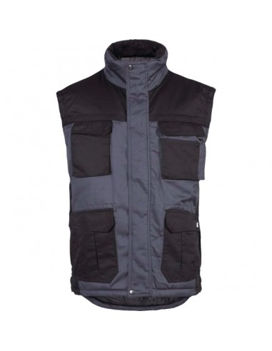 GILET DE TRAVAIL SANS MANCHES MATELASSE  GRIS/NOIR XL