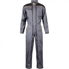 COMBINAISON DE TRAVAIL DOUBLE ZIP  GRIS/NOIR 10 ANS