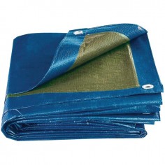 BACHE SERIE LOURDE BLEU/VERT 135GR/M2   4X 5M