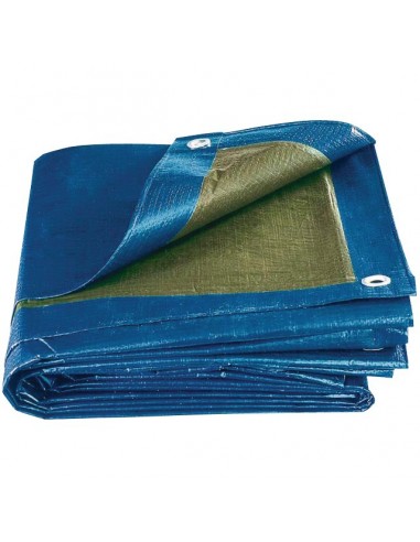 BACHE SERIE LOURDE BLEU/VERT 135GR/M2   4X 5M