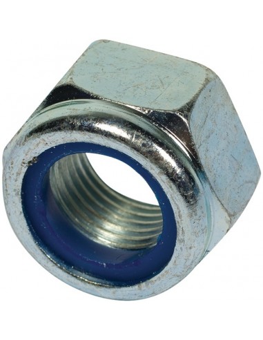 ECROU HEXAGONAL FREIN NYLON 10 MM ZINGUE 8.8 PAS 125