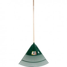 RATEAU DE COUR TRIANGULAIRE 80CM AVEC MANCHE BOIS