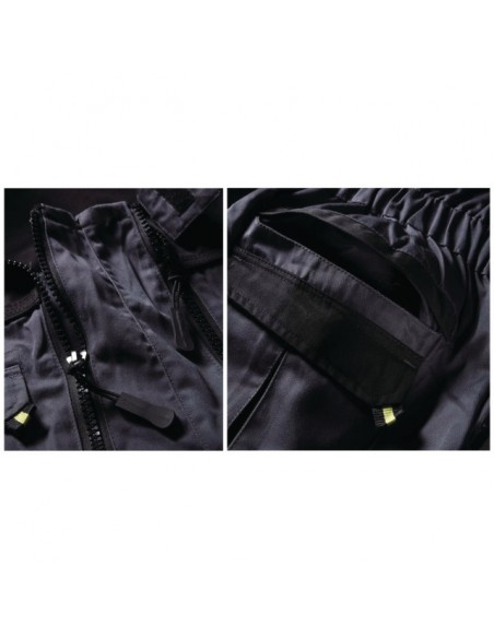 COMBINAISON DE TRAVAIL DOUBLE ZIP GRIS/NOIR S