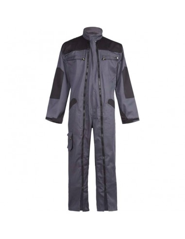 COMBINAISON DE TRAVAIL DOUBLE ZIP GRIS/NOIR 2XL
