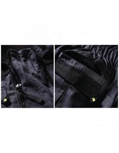 COMBINAISON DE TRAVAIL DOUBLE ZIP  GRIS/NOIR 3XL