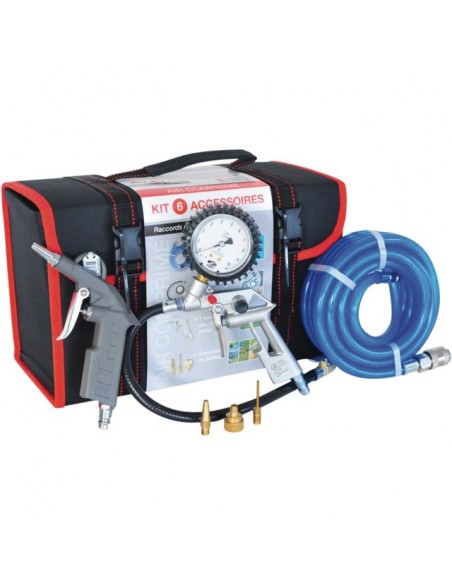KIT 6 ACCESSOIRES SOUFFLETTE POIGNEE DE GONFLAGE TUYAU RACCORD RAPIDE TB4