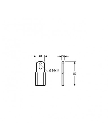 COUTEAU PLAT AGRIMASTER 3005675 40x5 DIAM 14x30 LG81