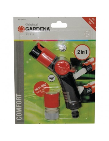 PISTOLET DUO CONFORT GARDENA + RACCORD