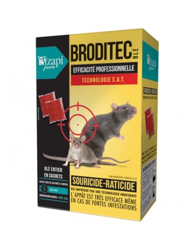 SOURICIDE RATICIDE GRAND PUBLIC BRODITEC BLE BRODIFACOUM 6X25G / ETUI 150G