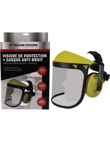 VISIERE DE PROTECTION + CASQUE ANTI-BRUIT TECHNI-POWER