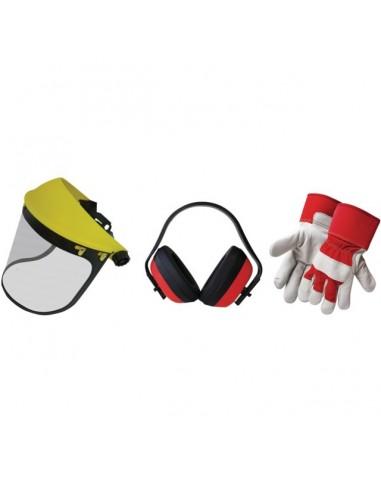 KIT DE PROTECTION: VISIERE + CASQUE ANTI-BRUIT + GANTS TECHNI-POWER