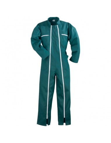 COMBINAISON DOUBLE ZIP 65% POLYESTER 35% COTON 6 POCHES M VERT