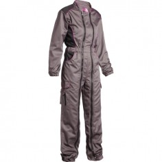 COMBINAISON DE TRAVAIL DOUBLE ZIP FEMME ALICE GRIS/ROSE M
