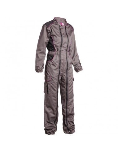 COMBINAISON DE TRAVAIL DOUBLE ZIP FEMME ALICE GRIS/ROSE M