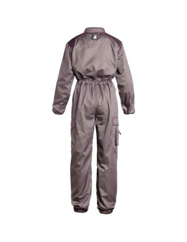 COMBINAISON DE TRAVAIL DOUBLE ZIP FEMME ALICE GRIS/ROSE M