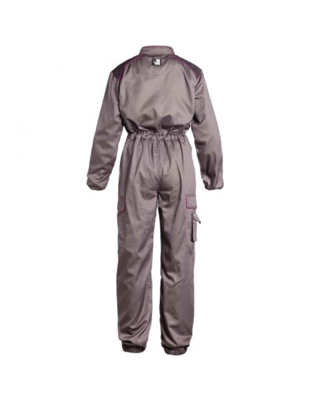COMBINAISON DE TRAVAIL DOUBLE ZIP FEMME ALICE GRIS/ROSE M