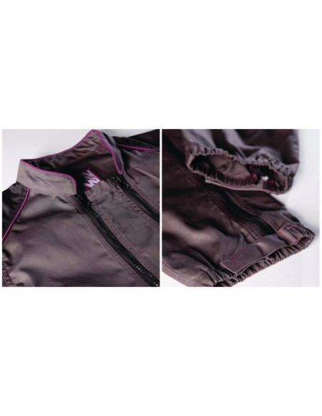 COMBINAISON DE TRAVAIL DOUBLE ZIP FEMME ALICE GRIS/ROSE M
