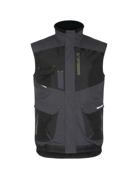 GILET DE TRAVAIL SANS MANCHES 10 POCHES ALI GRIS/NOIR M