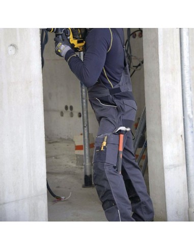 SALOPETTE DE TRAVAIL 11 POCHES STAMPE GRIS/NOIR XL