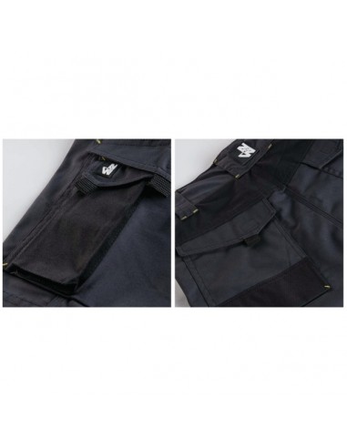 BERMUDA DE TRAVAIL 9 POCHES HUGUES GRIS/NOIR 42